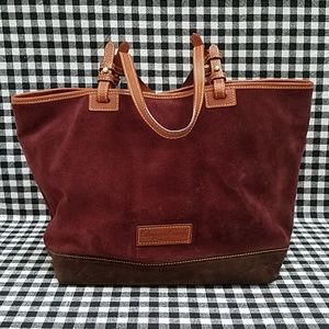 Dooney & Bourke burgundy suede tote